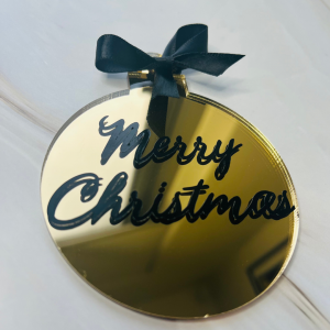 Gold Mirror Acrylic Christmas Bauble
